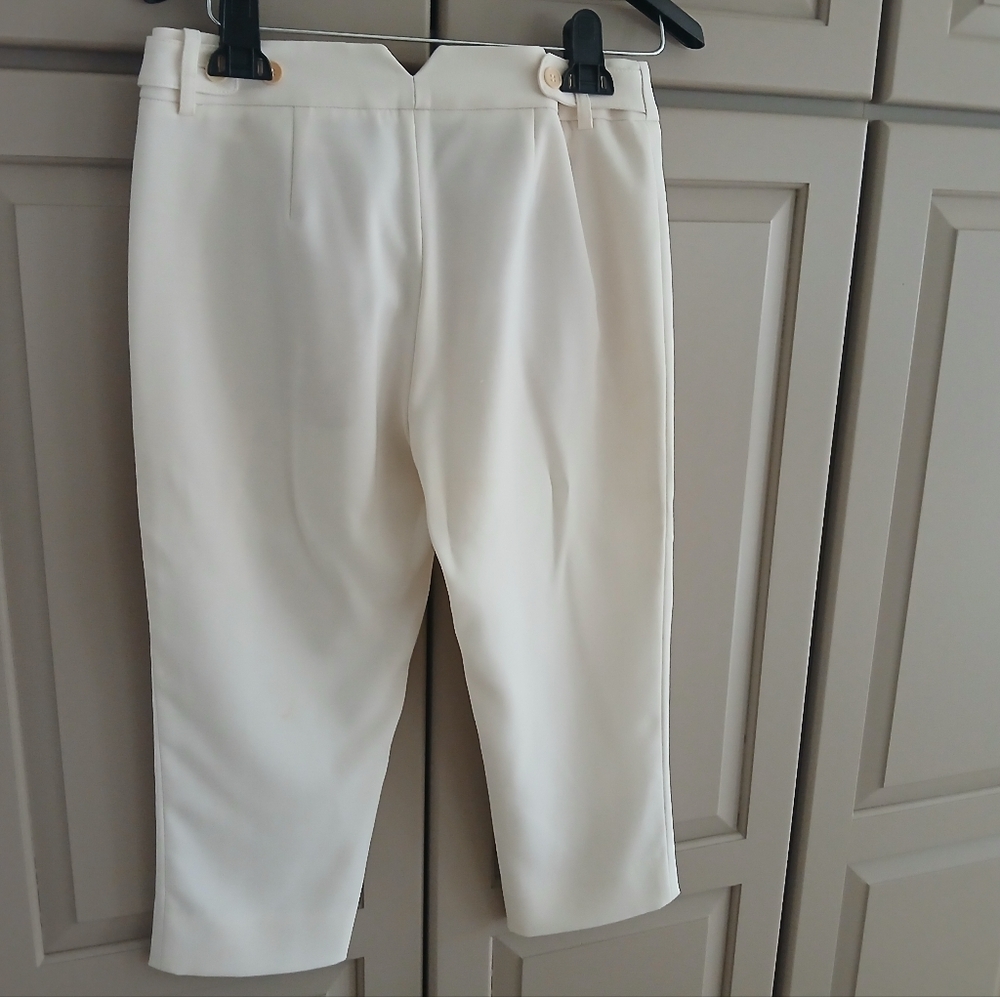 BCBGMAXAZRIA White Women's Capri Dress Pants Trousers Size:0 - Picture 4 of 13